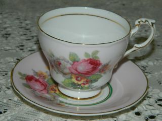 Vintage Paragon Double Warrant Pink & Floral Bouquet Tea Cup & Saucer England