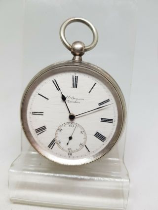 Antique Solid Silver Gents J.  W.  Benson Ludgate Pocket Watch 1889 Ref1280 Spares