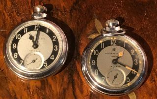 Two Vintage 1950s Ingersoll Ltd London Triumph Pocket Watches Collectable