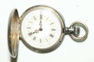 Sterling Silver.  935 Vintage Longines Pocket Watch Full Hunter Case
