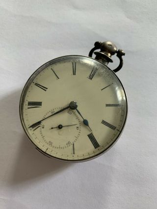 Vintage Solid Silver Verge? Fusee Pocket Watch Balance Swings