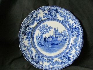 Colonial Pottery 1 Dinner Plate - Togo Winkle & Co - Flow Blue - Stokes England