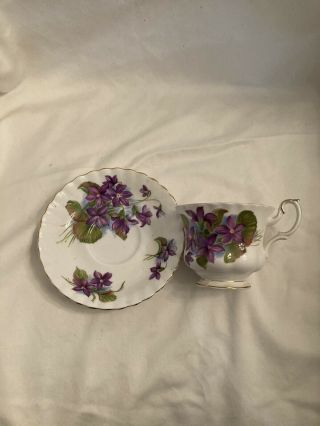 Royal Albert Bone China Tea Cup And Saucer - Purple Violet
