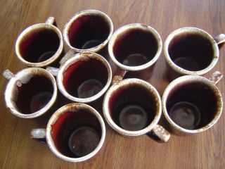 Vintage Mccoy Brown Drip Coffee Mugs (9)