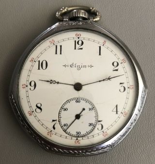1937 Elgin Model 3 Grade 315 Pocket Watch 12s 15j Odd Case Shape 11