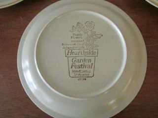 (3) Vintage Hearthside Garden Festival Hand Painted Stoneware Plates 10 3/4 
