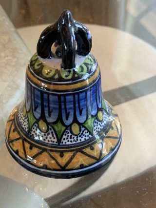 Vintage Italian Ceramic Deruta Handpainted Bell From Italy