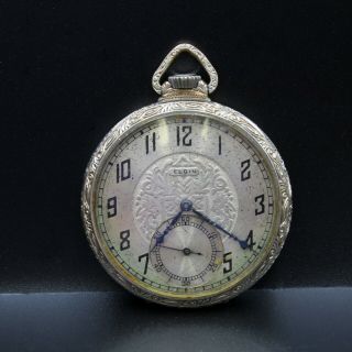 Vintage 1928 Elgin Tivoli 17 Jewel Openface Pendant Pocket Watch 12s Nr 8342 - 9