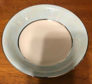 Castleton China,  Corsage,  Turquoise,  Pink & White Flowers,  Berry Bowl,  5 1/2 "