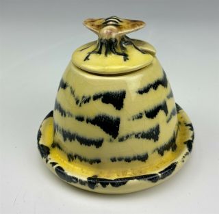Cape Cod Hand Crafted Painted Ceramic Pottery Lidded Bumble Bee Honey Pot 007 2