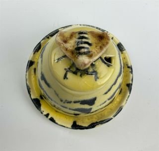 Cape Cod Hand Crafted Painted Ceramic Pottery Lidded Bumble Bee Honey Pot 007 3