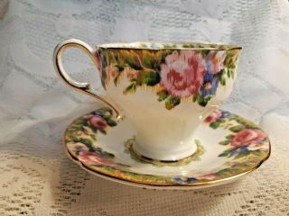 Pretty Paragon Double Warrant Tapestry Rose Bone China Teacup & Saucer England