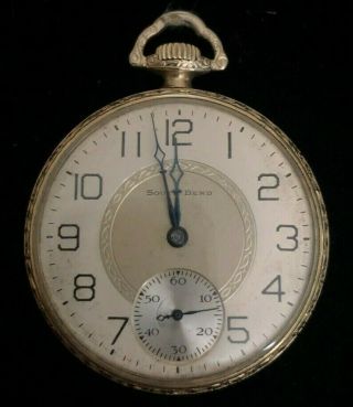 Vintage South Bend 17 Jewel Pocket Watch Still