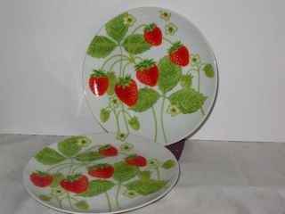 Fitz & Floyd Wild Strawberry Salad Plates Set Of Two