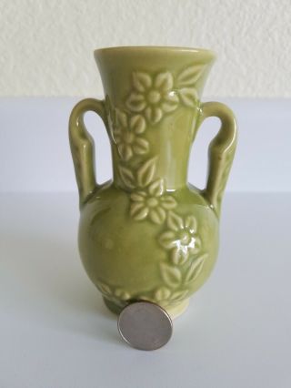 Vintage Shawnee Pottery Daisy Chain Vase - Yellow - Green - 5 " - 1940 