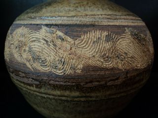 Studio Art Pottery Vase Hand Decorated Drip Glaze Earth Tone Colors STEPHENS 71 2