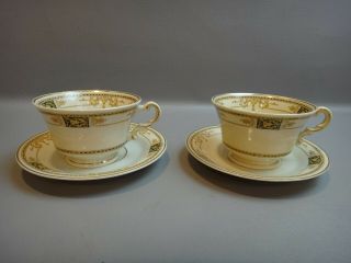 Set Of 2 Syracuse China Old Ivory Webster Footed Tea Cup And Saucer