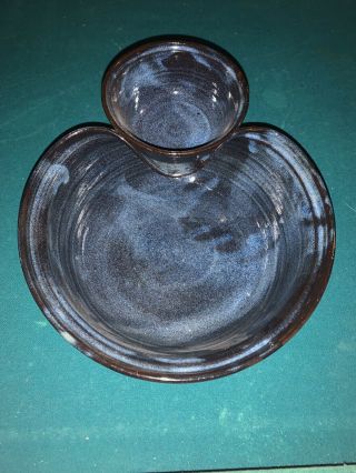 Pottery Chip And Dip Bowl