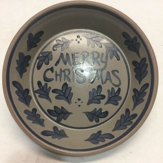 1994 Bbp Beaumont Brothers Pottery Merry Christmas Salt Glaze Pie Plate