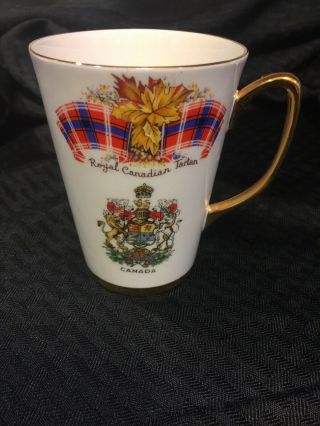 Royal Canadian Tartan By Windsor England Bone China Mug Cup Plaid Gold
