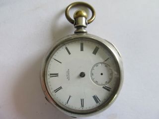 18 Size Waltham Wm Ellery 3 Ounce Keystone Coin Silver Pocket Watch