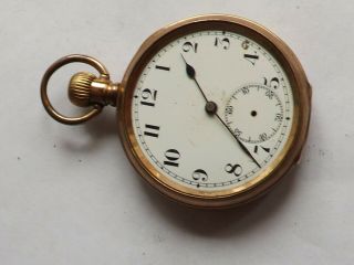 A Vintage A.  W.  C.  Co Gold Plated Cased Open Face Pocket Watch