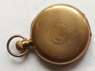 a vintage A.  W.  C.  co gold plated cased open face pocket watch 2