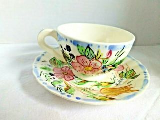 Vintage Southern Potteries Blue Ridge Cup & Saucer Prod.  1930 - 1957 Coffee Tea