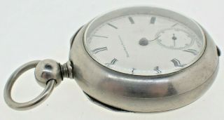 Antique 18 Size Elgin Key Wind Pocket Watch Grade 97 Silveroid forParts orRepair 3