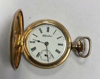1899 Hampden Molly Stark 3/0 7j Gold Filled Hunter Case Pocket Watch Non - Running
