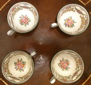 Set - 4 Wedgwood Ventnor W996 Saucers & 4 but Footed Tea Cups 2