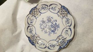 Vintage Plate With Flowers And Lattice Cut Porcelain