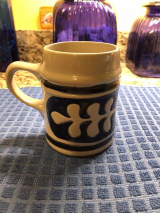 Williamsburg Approved Souvenir Mug Stoneware Salt Glaze Pottery Cobalt Colonial 3