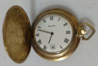 Vintage Bulova Pocket Watch Running Swiss Made Wind Up