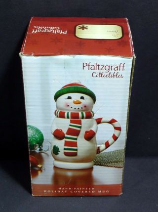 Pfaltzgraff Collectibles Hand Painted Holiday Covered Mug Snowman