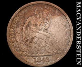 1843 Seated Liberty Half Dollar - Semi Key Better Date U1152