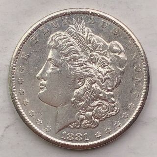 1881 - S Bu Morgan Silver Dollar 90 Silver $1 Coin Us Q41