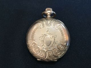 Nr Antique Gold Plated American Waltham Pocket Watch Fancy Hunter Case