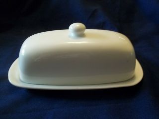 Fitz And Floyd - Gourmet White - Butter Dish Quarter Pound