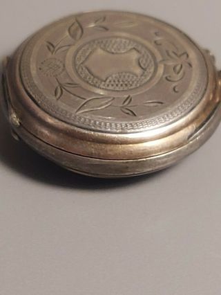 Antique Swiss movement pocket watch.  800 silver CASE CYLINDRE REMENTOIR 8 RUBIS 3