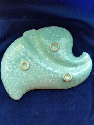 Mid Century Atomic Ashtray Turquoise Ceramic USA Spatter Glaze Pottery MCM 2