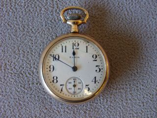 Antique Elgin Pocket Watch With Second Hand Dueber Case Small Size