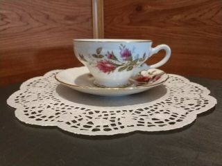 A Vintage Royal Rose Fine China Tea Cup & Saucer Set Made In Japan