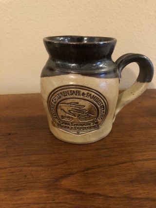 Cold Mountain Pottery Handmade Mug " Keeping Children & Families Safe " - Euc