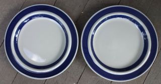 Arabia Of Finland Anemone Blue 2 Salad Plates 7 - 7/8 " Sh