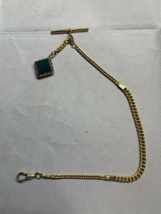 Victorian/vintage 18k Gold Filled Pocket Watch Chain W/fob Scrap/use 19g Y27