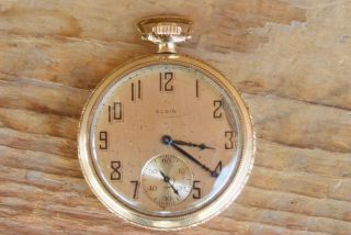 Vintage Elgin Romona Pocket Watch W/fancy Case Runs