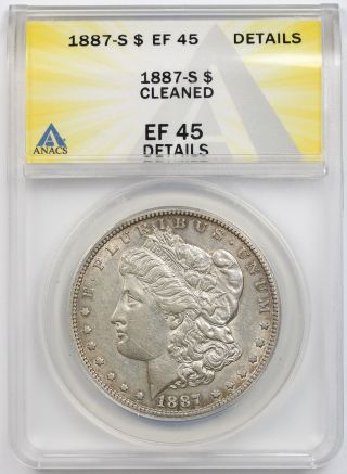 1887 - S Morgan Dollar $1 Xf Ef 45 Details Anacs