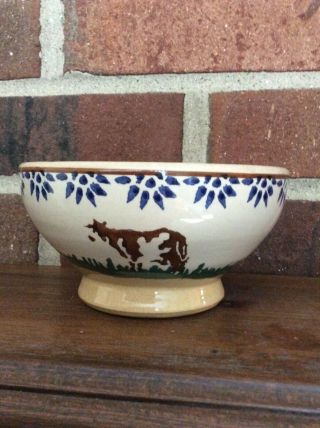 Nicholas Mosse Pottery Small Footed Bowl Handmade In Ireland Cow 4.  5 "