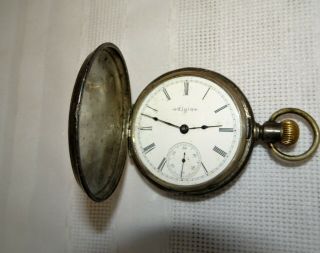 Antique Elgin Pocket Watch Coin Silver Case 15 Jewel Movement 1880s